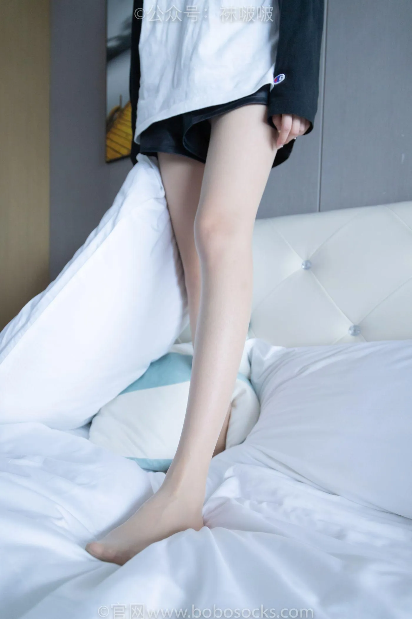[BoBoSocks袜啵啵]NO.015 稚予-阿迪板鞋、白色短棉袜、肉丝 [135P]插图8